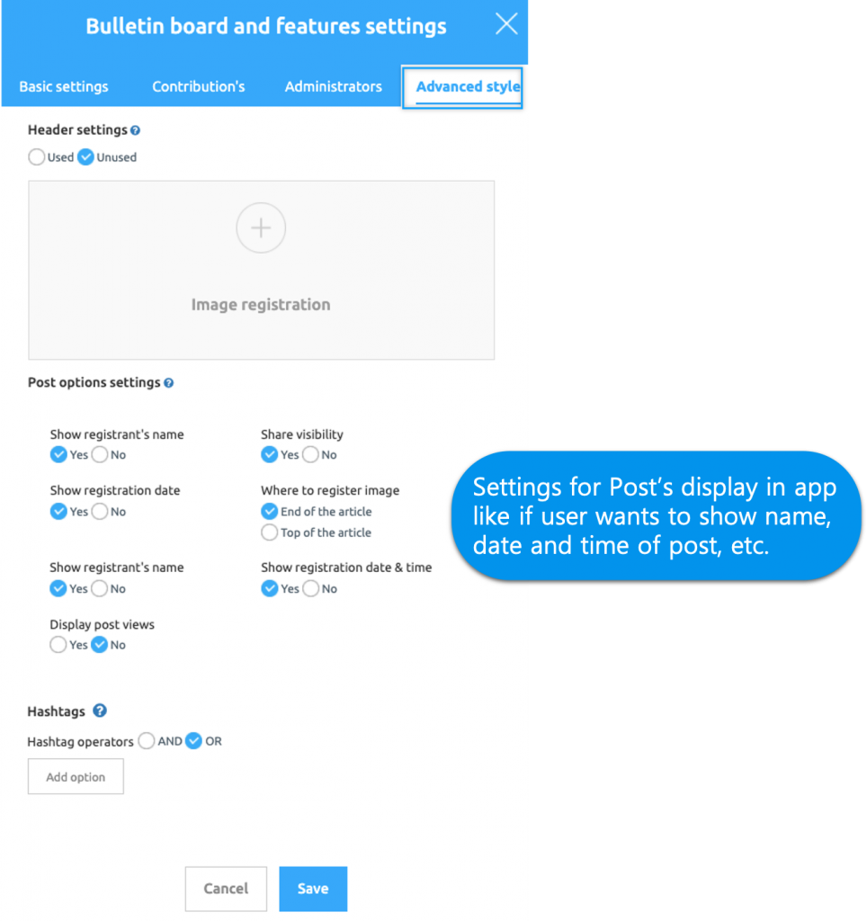 Create a bulletin board Support