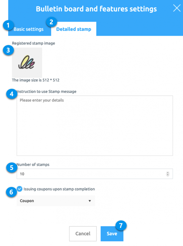 Stamp application Issue coupons upon completion of stamps Support