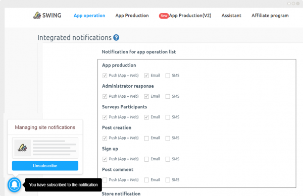 Unified Notification Settings – Support