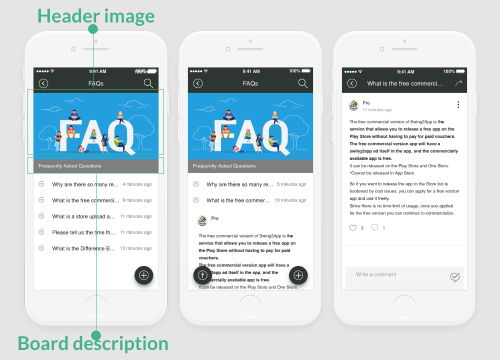 Design FAQs page in different ways for your app by Swing2App – Support
